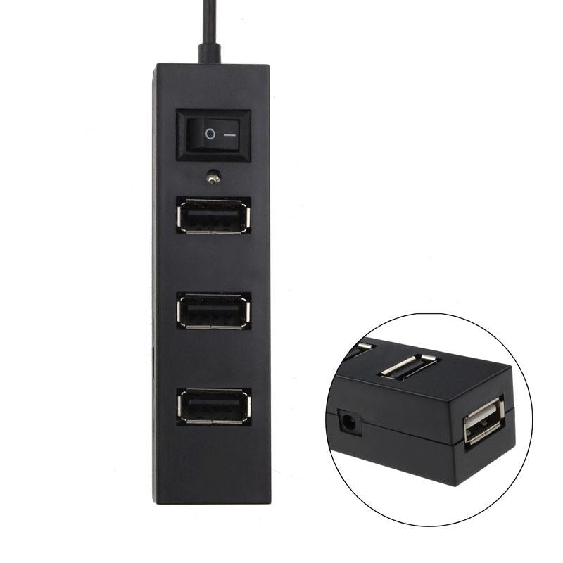 4-Port Usb 2.0 Hub With Switch - White