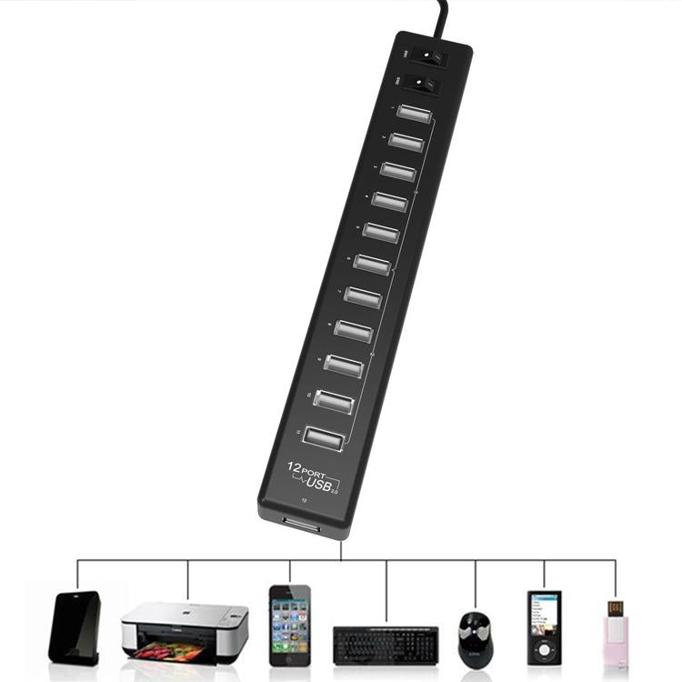 12-Port Usb 2.0 Hub For Laptops And Netbooks - White