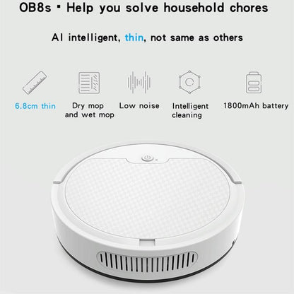 Smart Path-charging Sweeping Robot for Household - White