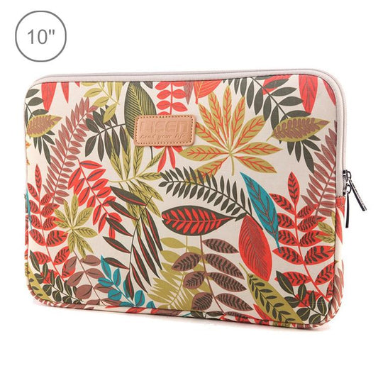 Colourful Leaves Sleeve Case for Ipad Air Galaxy Tab Yoga Surface Pro - Zipper Bag for 10.1 Laptops / Tablets - White
