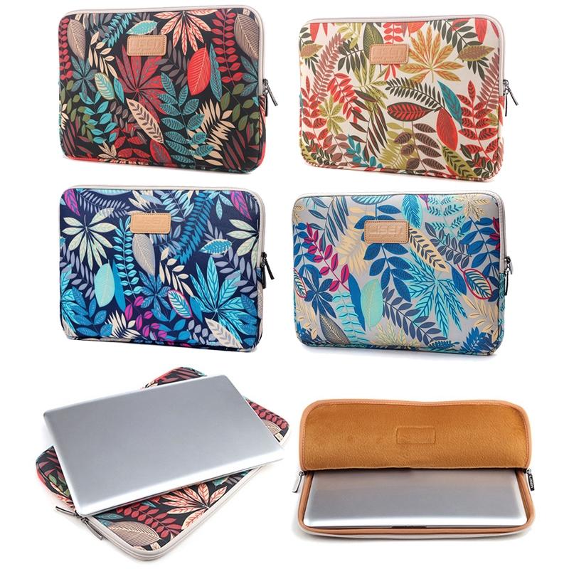 Colourful Leaves Sleeve Case for Macbook Samsung Sony Dell Alienware Chuwi Asus Hp Laptops - White