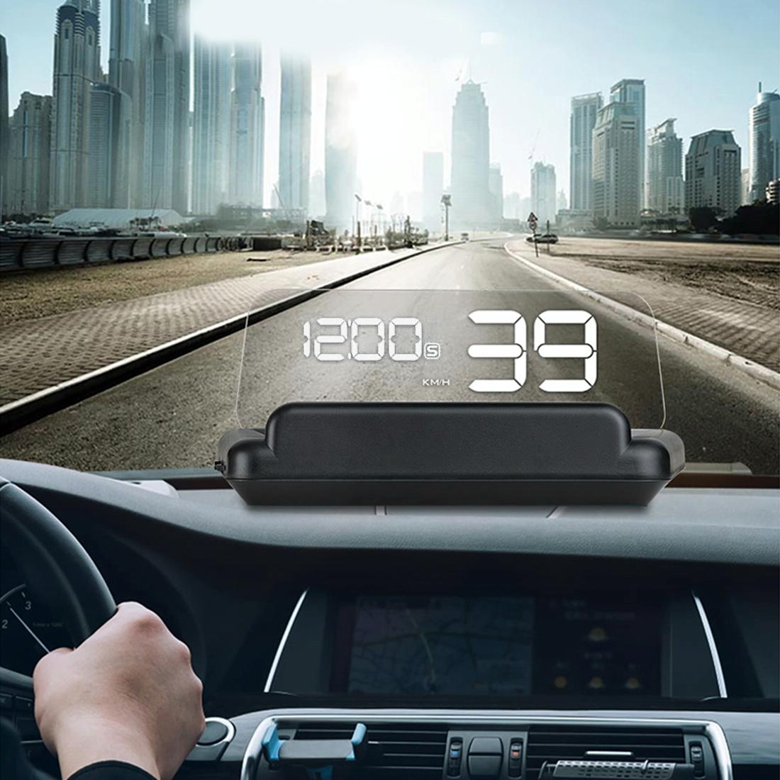 Virtual Hd Reflection Board Car Gps Hud Speed & Distance Display Over / Under Speed & Voltage Alarm Fatigue Driving - Blue