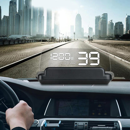 Virtual Hd Reflection Board Car Gps Hud Speed & Distance Display Over / Under Speed & Voltage Alarm Fatigue Driving - Blue