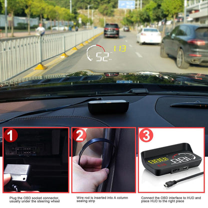 Universal Car Obd2 Hud 3.5 Inch Vehicle Head Up Display - Yellow