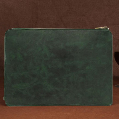 Leather Laptop Tablet Bag with Zipper for Macbook Samsung Sony Dell Alienware Chuwi Asus Hp - Yellow