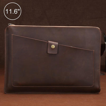 Leather Laptop Tablet Bag with Zipper for Macbook Samsung Sony Dell Alienware Chuwi Asus Hp - Yellow