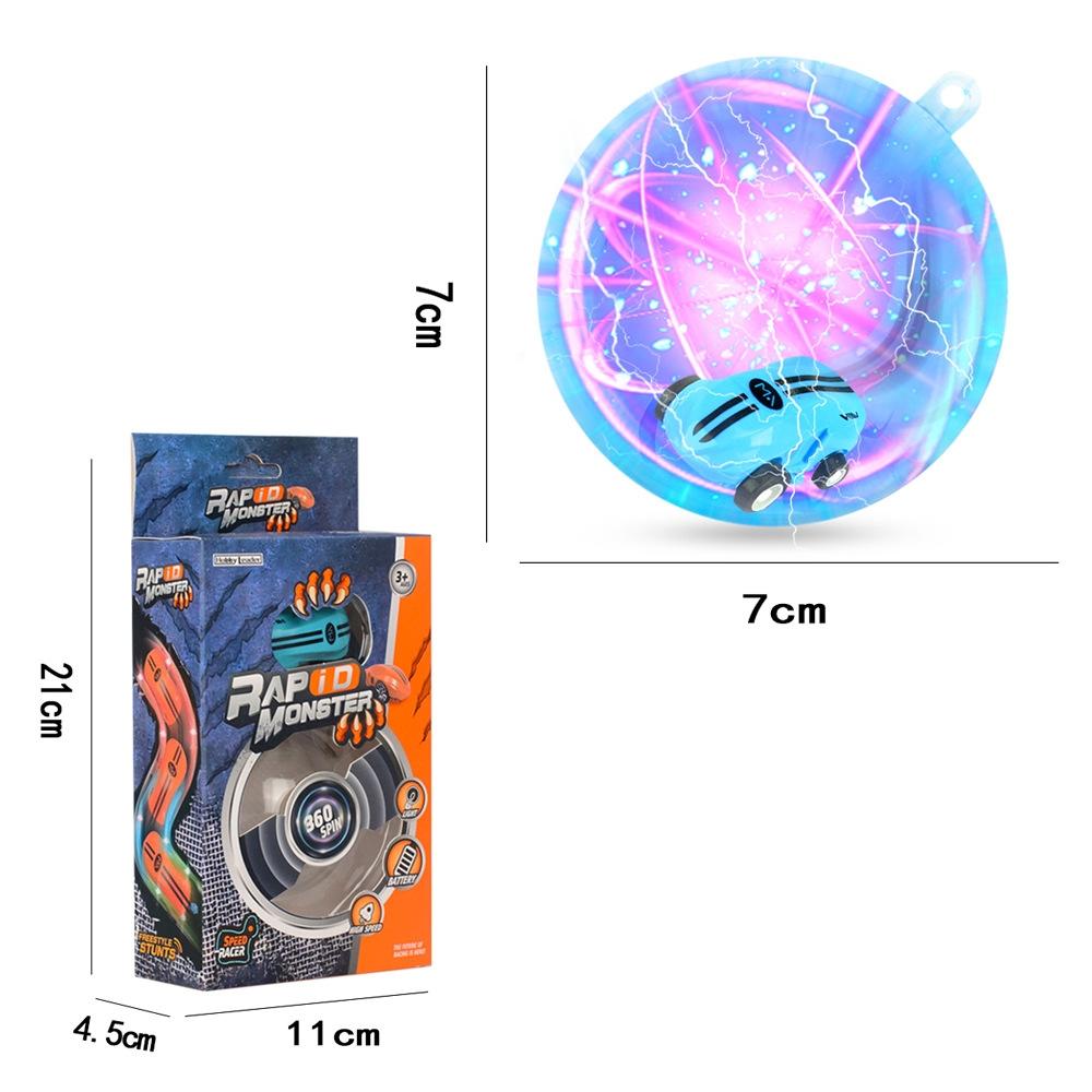 360 Degree Rotary Mini Laser Pocket Car Racing Toy - Yellow