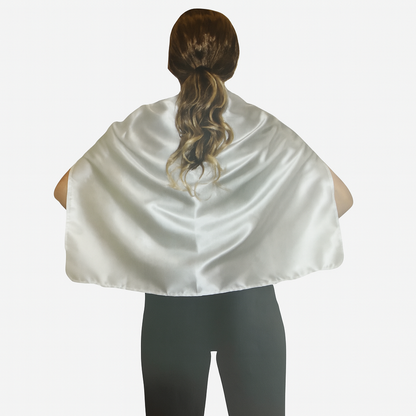 SHORT CAPE Kids Childrens Party Costume Vampire Coat School Team Colours - White