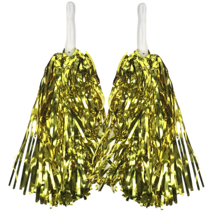 Yellow Metallic Cheerleading Pom Poms – Set of 12 with Easy-Grip Handles Australia Day