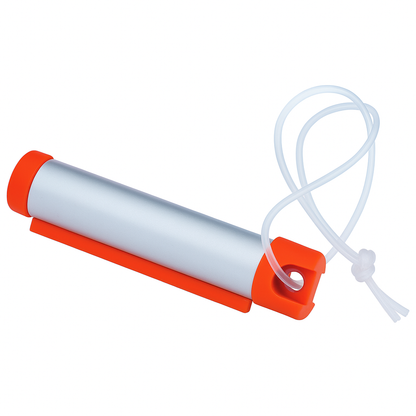 6x Funky Luggage Cylinder Tag Rollout Label for Address Details - Silver/Orange