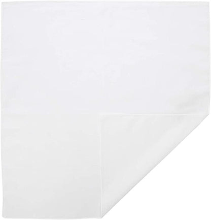 Plain Bandana 100% COTTON Head Wrap Durag Bandanna Summer Biker Scarf Mask - White