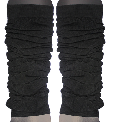 LEG WARMERS Knitted Womens Neon Party Knit Ankle Fluro Dance Costume 80s Pair - Black
