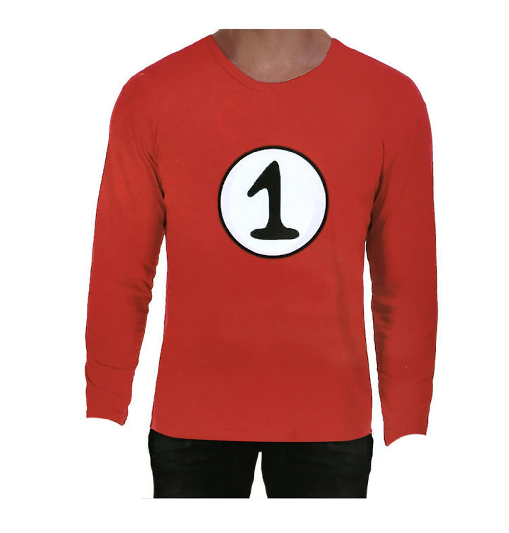 Adult Cat In The Hat Thing 1 Dr Seuss Red Top Party Costume Book Week  - S