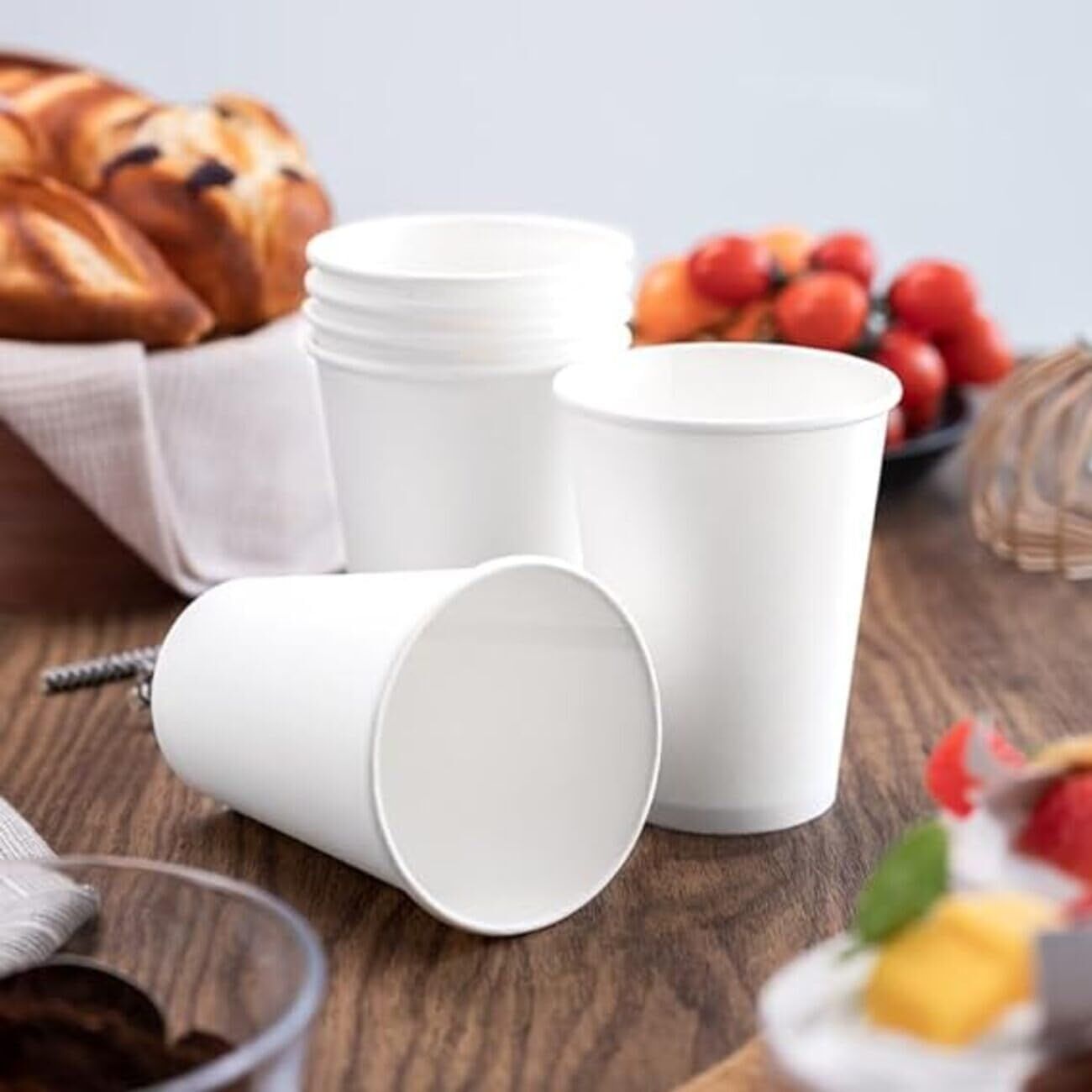 1000pcs 6oz Premium White Paper Coffee Takeaway Cups Bulk