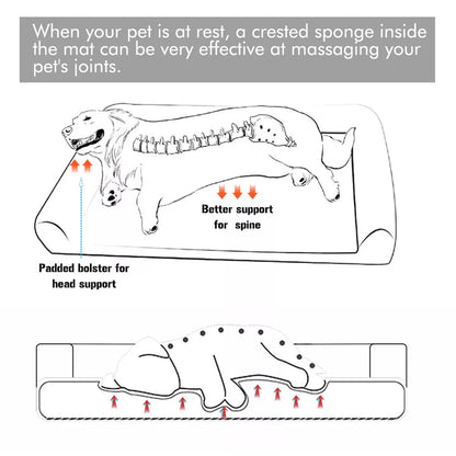 Large PawfectFriend Orthopedic Dog Bed 3-Side Comfort Bolster Padded Calming Mattress Bed with Removable Cover