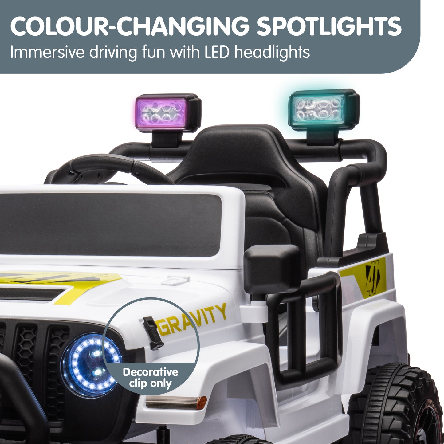 12V Kids Electric Ride On Jeep – White