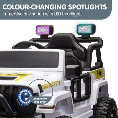 12V Kids Electric Ride On Jeep – White