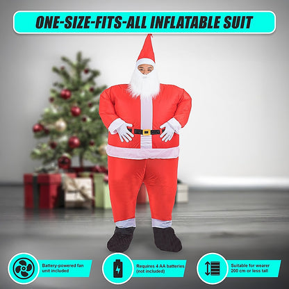 SANTA Fancy Dress Inflatable Suit -Fan Operated Costume