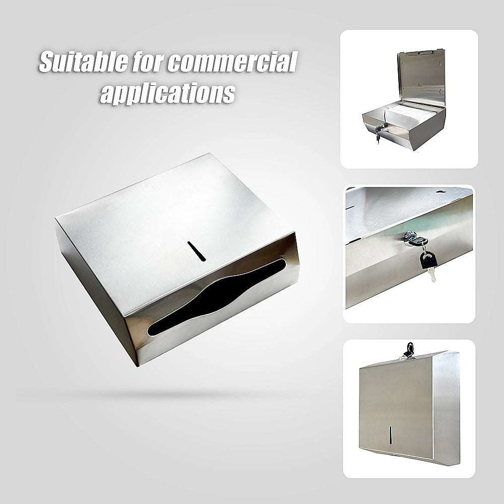 304 Stainless Steel Hand Paper Towel Dispenser Holder Toilet Heavy Duty