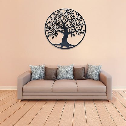 Black Tree of Life Wall Art Hanging Metal Iron Sculpture Garden 99cm