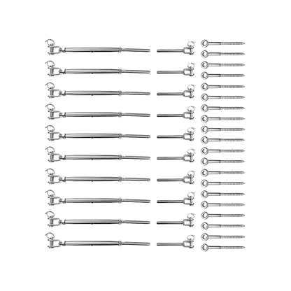Stainless Steel Wire Rope DIY Balustrade Kit Jaw/Swage Fork Turnbuckle - 10 pack