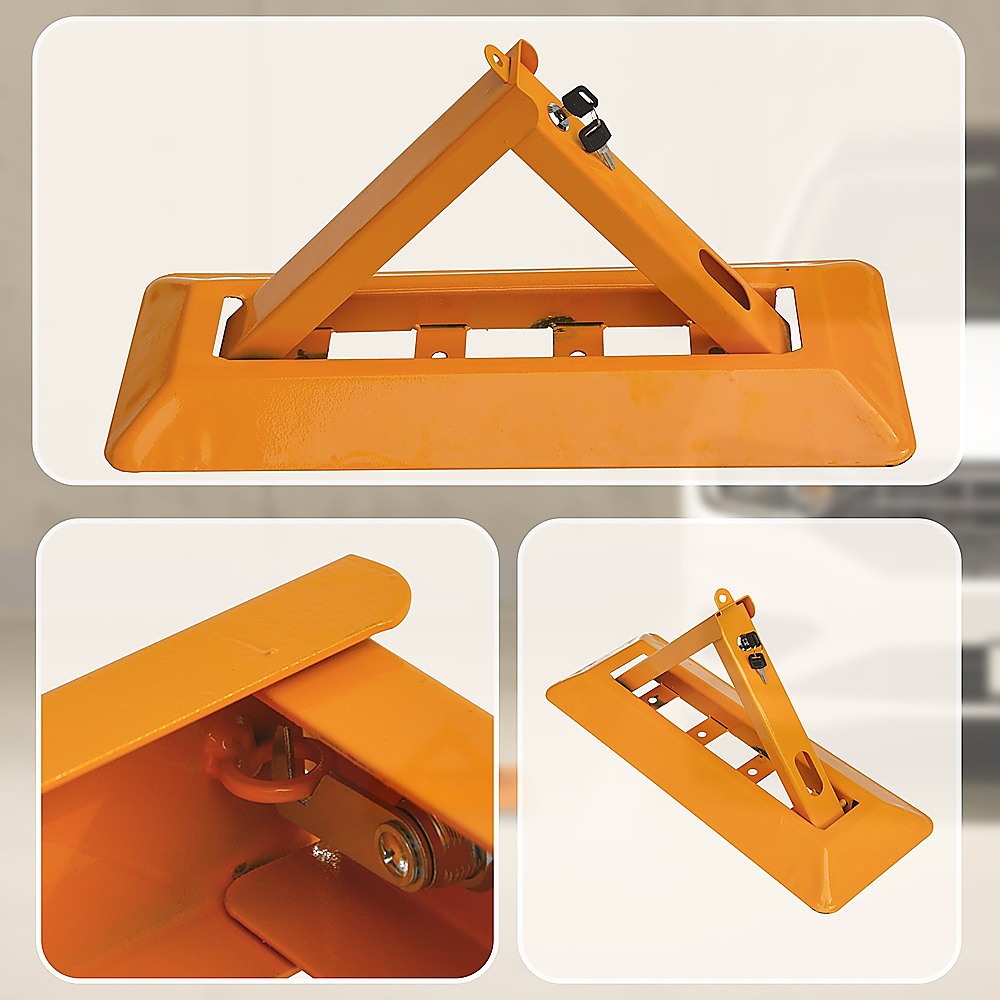 Fold Down Vehicle Security Car Parking Spot Lock Safety Bollard Barrier