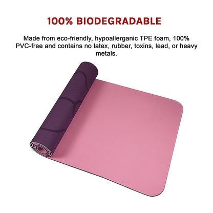 8mm TPE Yoga Mat Exercise Fitness Gym Pilates Non Slip Dual Layer