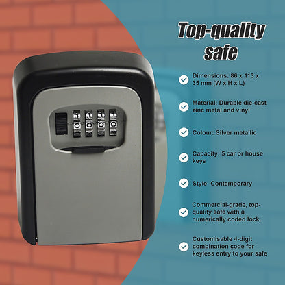 Commercial Grade Lock Wall Mounted Key Safe Storage Lock Box security