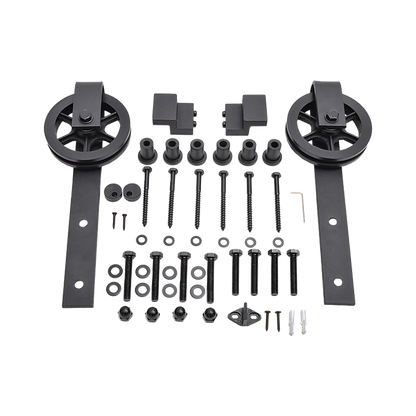 2M Big Spoke Wheel Sliding Barn Door Hardware