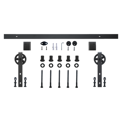 2M Big Spoke Wheel Sliding Barn Door Hardware