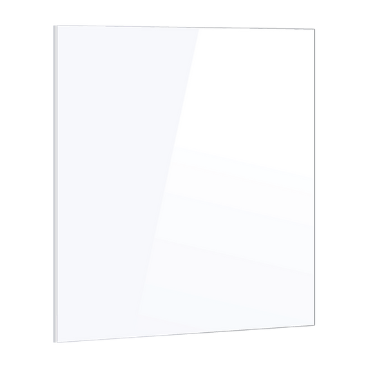 Toughened 60cm x 70cm White Glass Kitchen Splashback