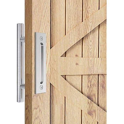 12" Barn Door Handle Sliding Flush Pull Wood Door Gate Hardware Stainless Steel