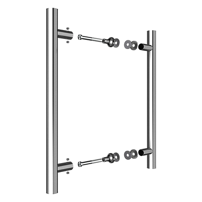 Round 300mm Push Pull Stainless Steel Door Handle Entrance Entry Shower Glass