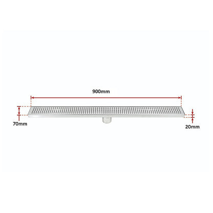 900mm Bathroom Shower Stainless Steel Grate Drain w/Centre outlet Floor Waste Square Pattern