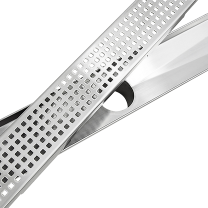 1000mm Bathroom Shower Stainless Steel Grate Drain w/Centre outlet Floor Waste Square Pattern