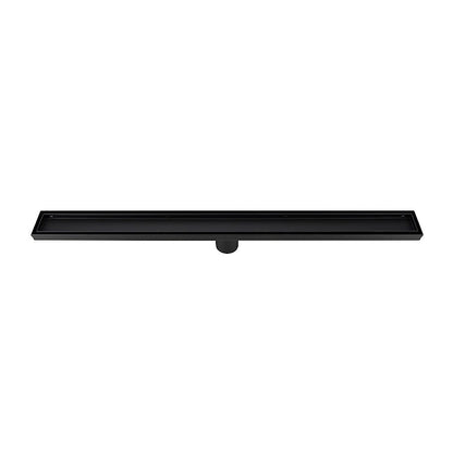 800mm Tile Insert Shower Bathroom Black Grate Drain w/Centre outlet Floor Waste
