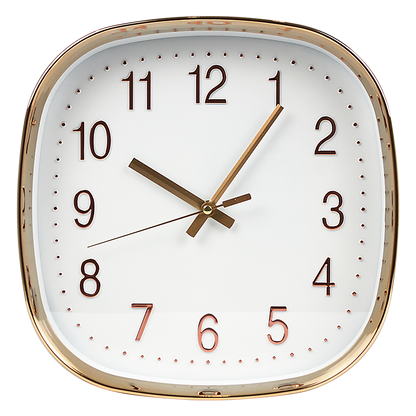 Modern Wall Clock Silent Non-Ticking Quartz Battery Operated Gold