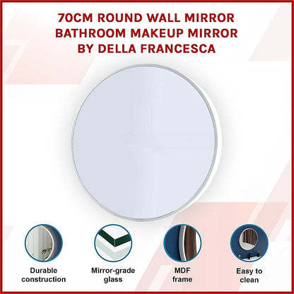 70cm Round Wall Mirror Bathroom Makeup Mirror by Della Francesca