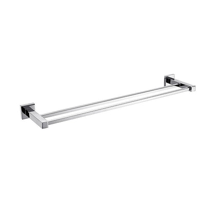 Double Classic Chrome Towel Bar Rail Bathroom
