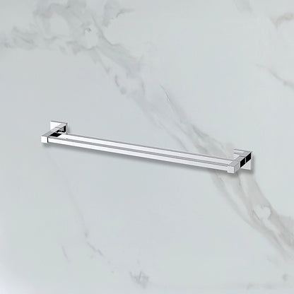 Double Classic Chrome Towel Bar Rail Bathroom