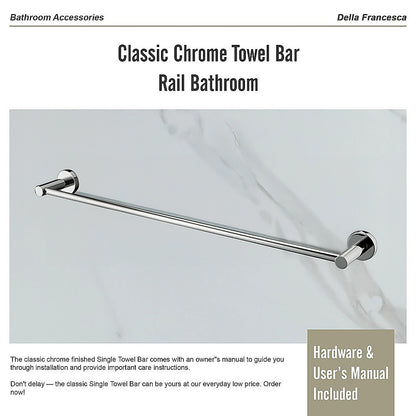 Classic Chrome Towel Bar Rail Bathroom