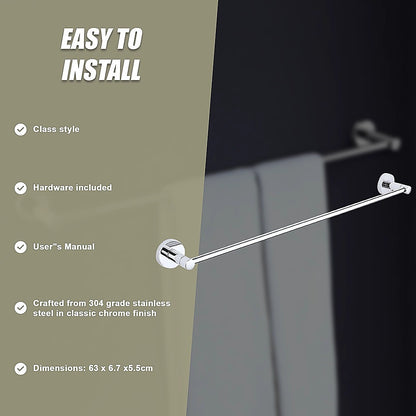 Classic Chrome Towel Bar Rail Bathroom