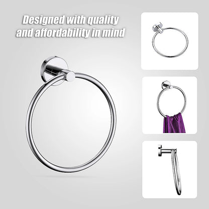 Classic Chrome Towel Bar Rail Ring Bathroom