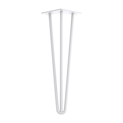 Set of 4 Industrial 3-Rod Retro Table Legs 12mm Steel Bench Desk - 41cm White