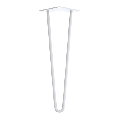 Set of 4 Industrial Retro Hairpin Table Legs 12mm Steel Bench Desk - 41cm White