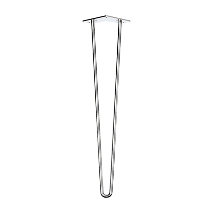 Set of 4 Chrome Retro Hairpin Table Legs 12mm Steel Bench Desk - 71cm