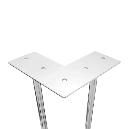 Set of 4 Chrome Retro Hairpin Table Legs 12mm Steel Bench Desk - 71cm
