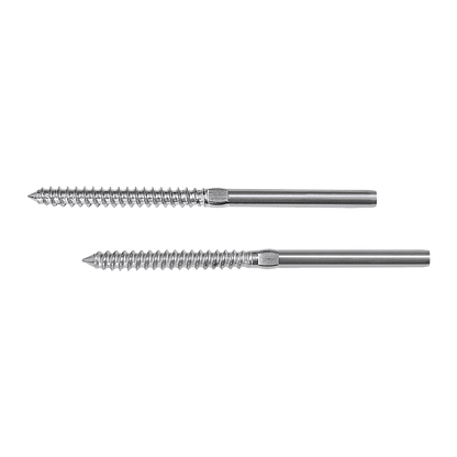 Stainless Steel DIY Rope Balustrade Kit 3.2mm Swage 2 x Lag Screw Term - 10 pack