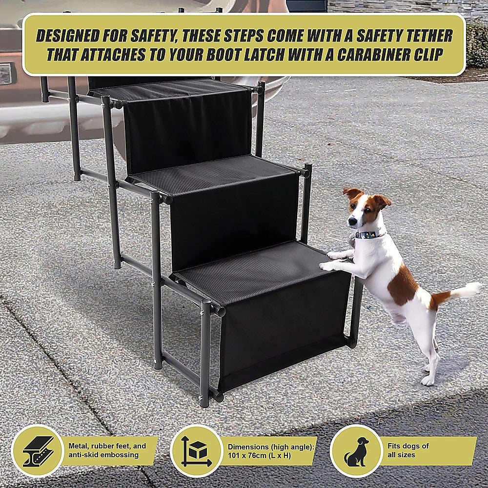 Folding Pet Dog Car Boot Access Steps Ladder Stairs Strong Lightweight