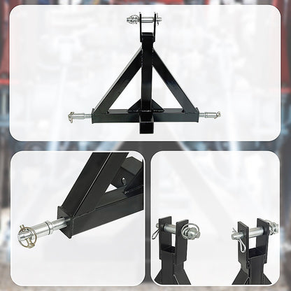 Heavy Duty Steel 3 Point 2" Trailer Hitch Receiver Tow Drawbar For Cat 1 Tractor